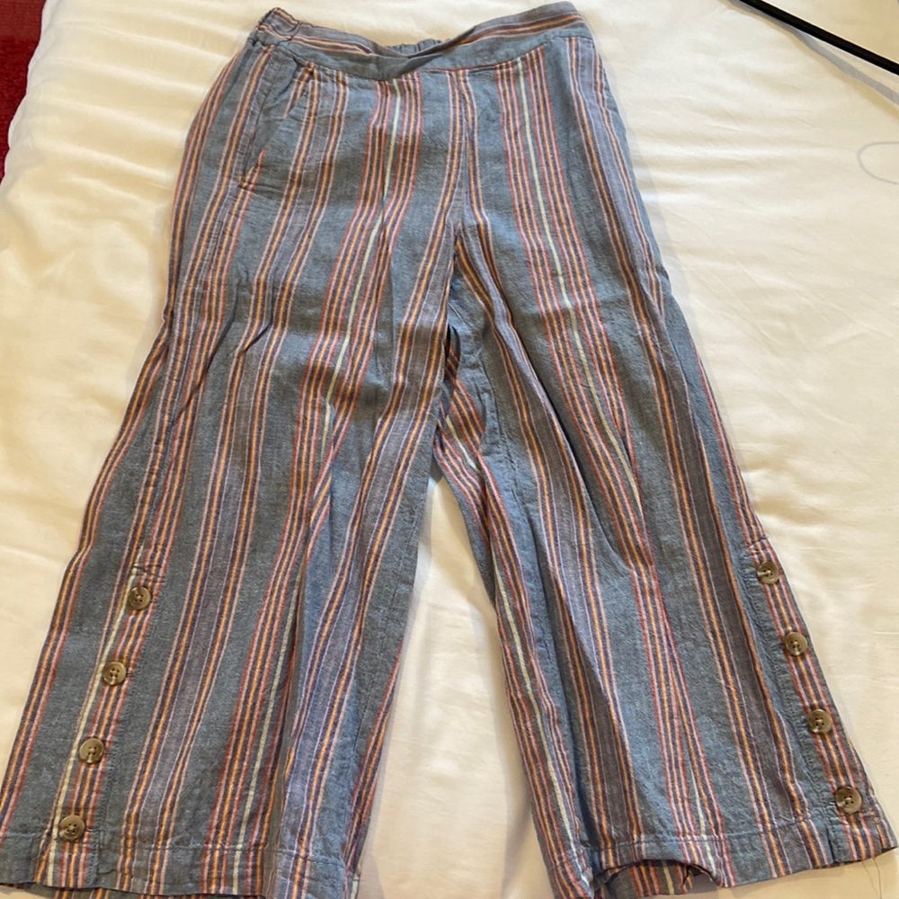 Madewell Striped Wide Leg Crop Pant